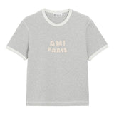 T-shirt con logo in grigio Ami paris - uomo 
