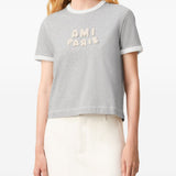 T-shirt con logo in grigio Ami paris - uomo 