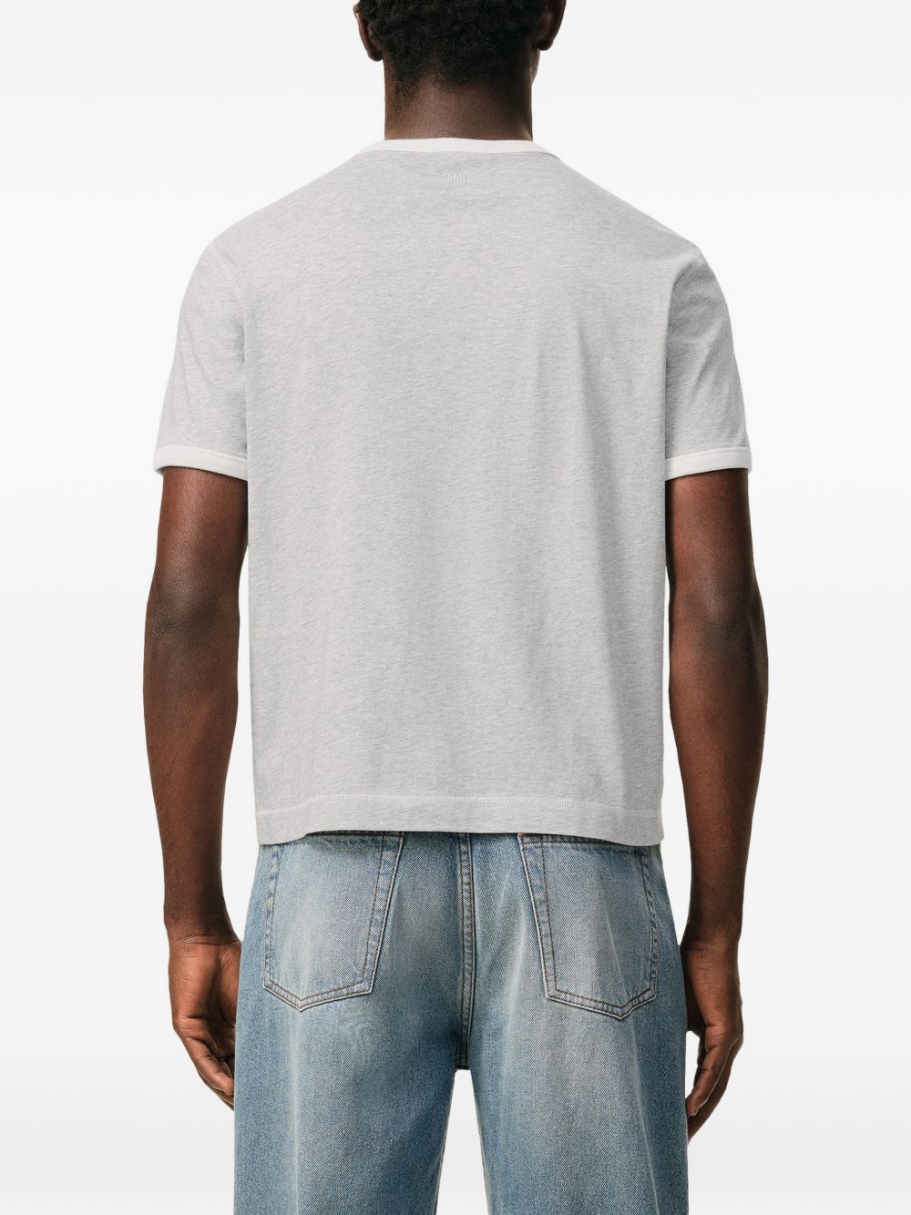 T-shirt con logo in grigio Ami paris - uomo 