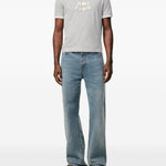 T-shirt con logo in grigio Ami paris - uomo 