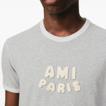 T-shirt con logo in grigio Ami paris - uomo 