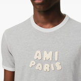 T-shirt con logo in grigio Ami paris - uomo 