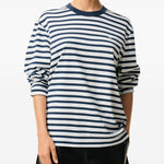 T-shirt Ami de Coeur a maniche lunghe in bianco e blu Ami paris - uomo 