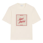 T-shirt con stampa a cuore heritage in bianco Ami paris - uomo 