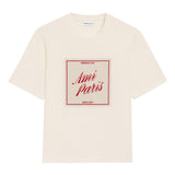 T-shirt con stampa a cuore heritage in bianco Ami paris - uomo 