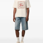 T-shirt con stampa a cuore heritage in bianco Ami paris - uomo 
