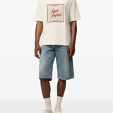 T-shirt con stampa a cuore heritage in bianco Ami paris - uomo 