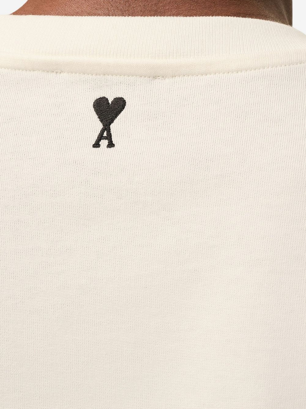 T-shirt con stampa a cuore heritage in bianco Ami paris - uomo 
