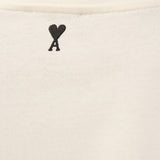 T-shirt con stampa a cuore heritage in bianco Ami paris - uomo 