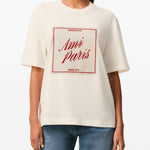 T-shirt con stampa a cuore heritage in bianco Ami paris - uomo 