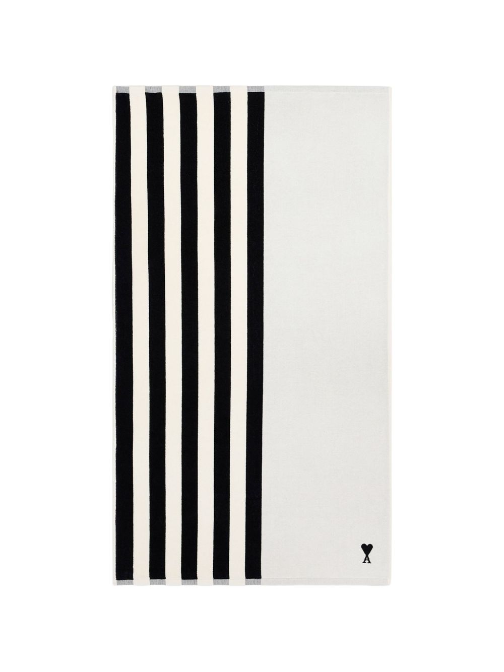 Asciugamano da mare a righe in bianco Ami paris - unisex 