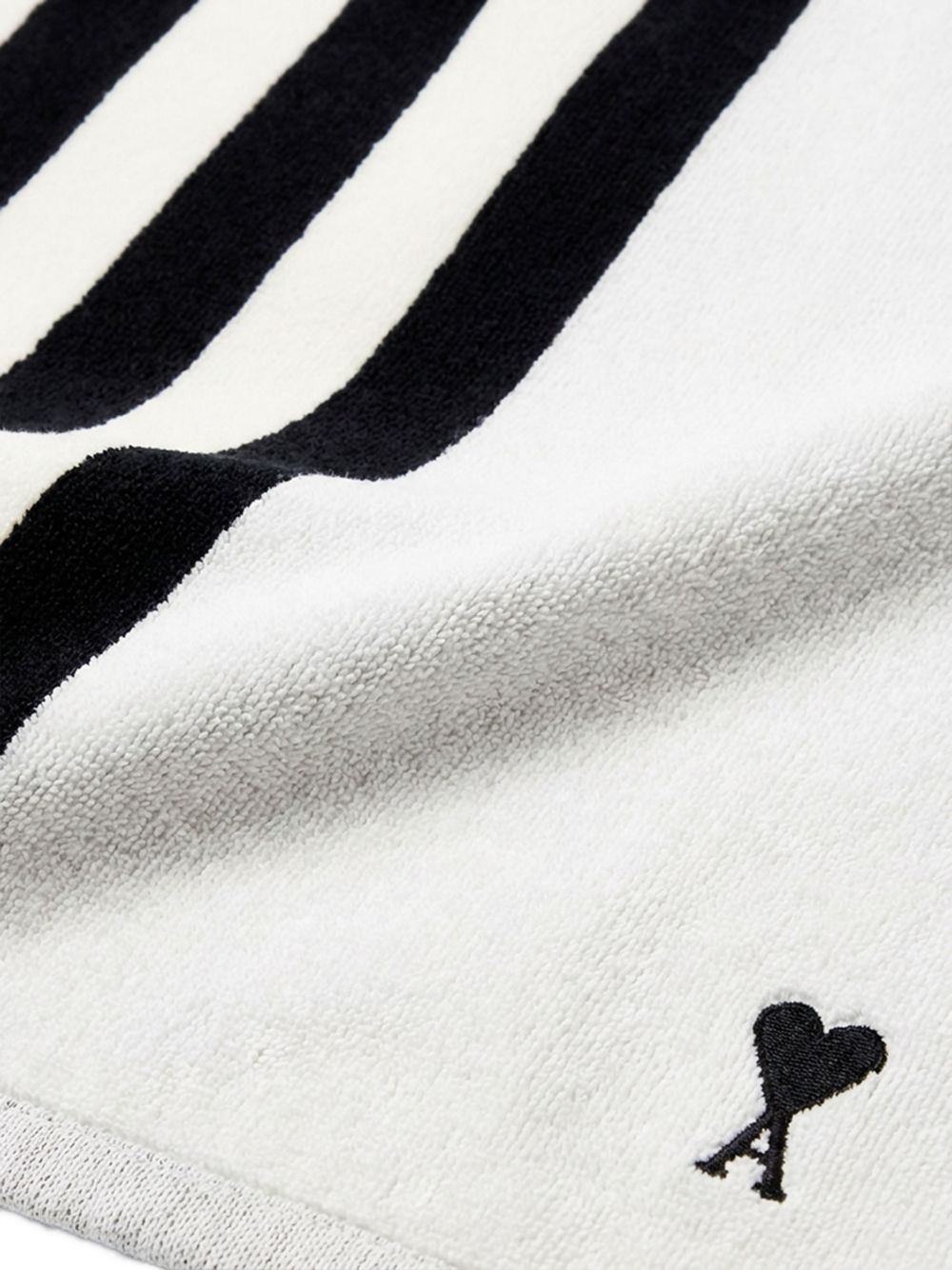 Asciugamano da mare a righe in bianco Ami paris - unisex 