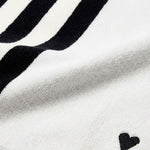 Asciugamano da mare a righe in bianco Ami paris - unisex 