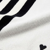 Asciugamano da mare a righe in bianco Ami paris - unisex 