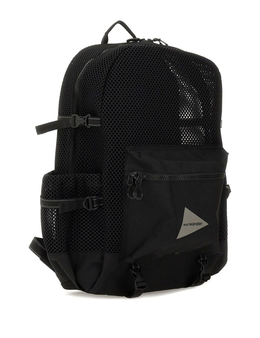 Zaino con inserti in rete in nero 