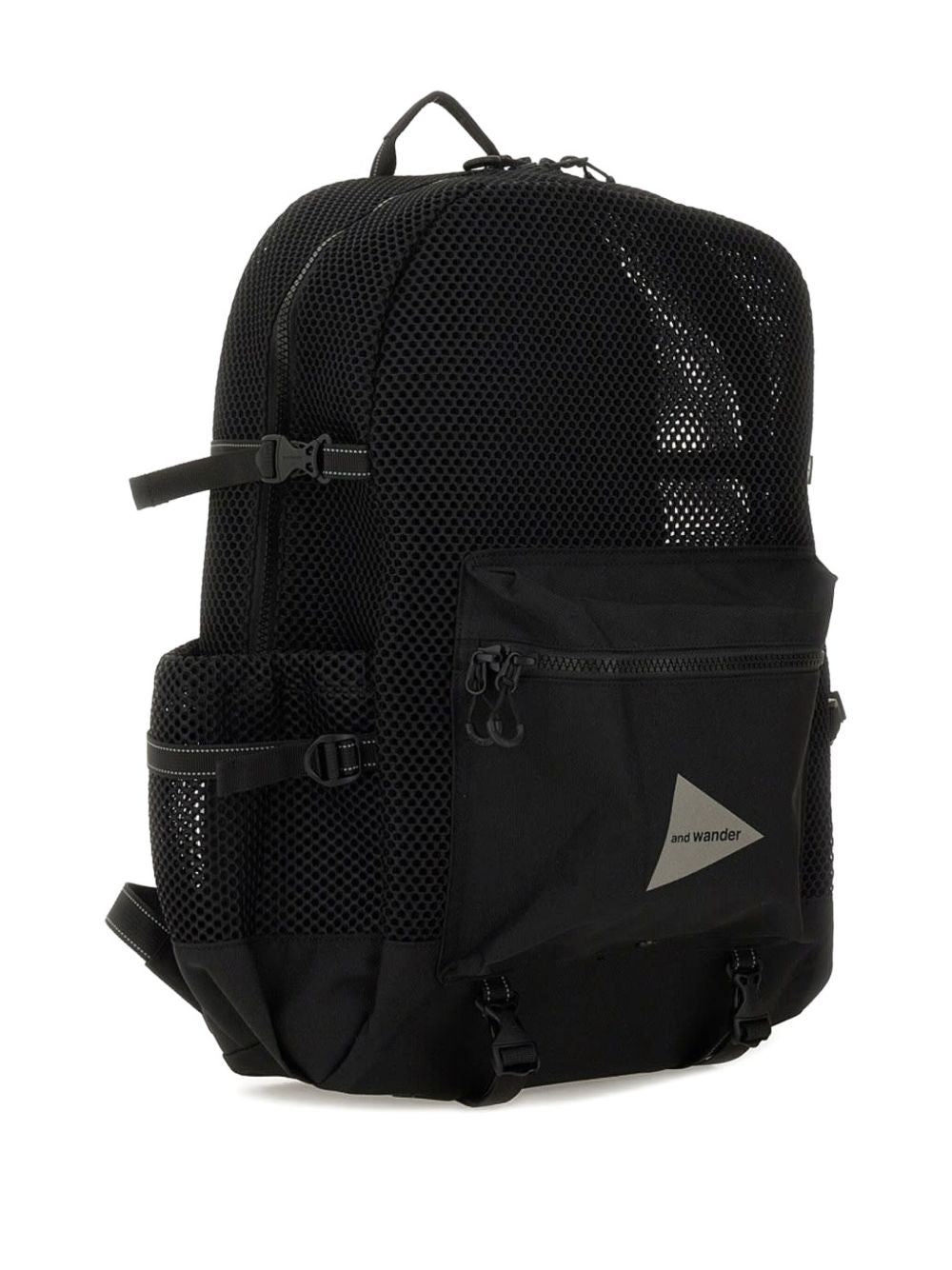 Zaino con inserti in rete in nero 