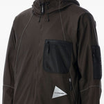 Giacca Ripstop in marrone e nero And wander - uomo 