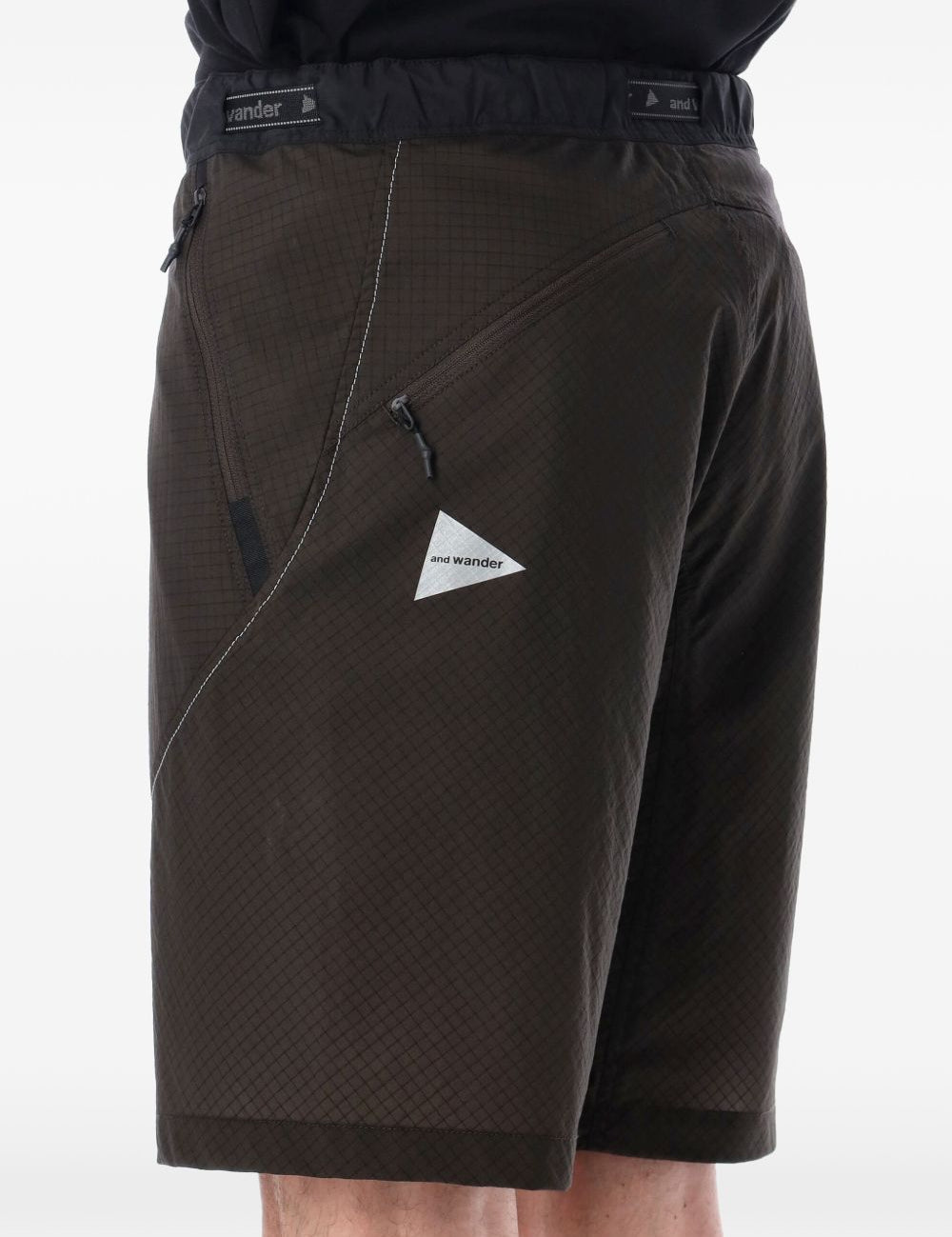Bermuda Ripstop in marrone e nero And wander - uomo 