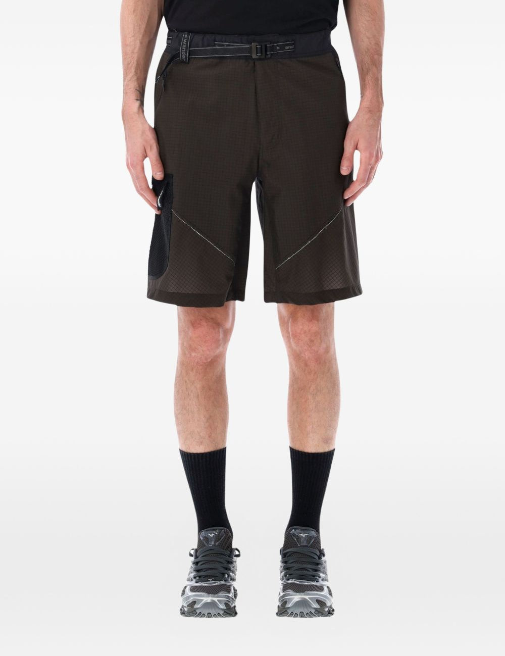 Bermuda Ripstop in marrone e nero And wander - uomo 