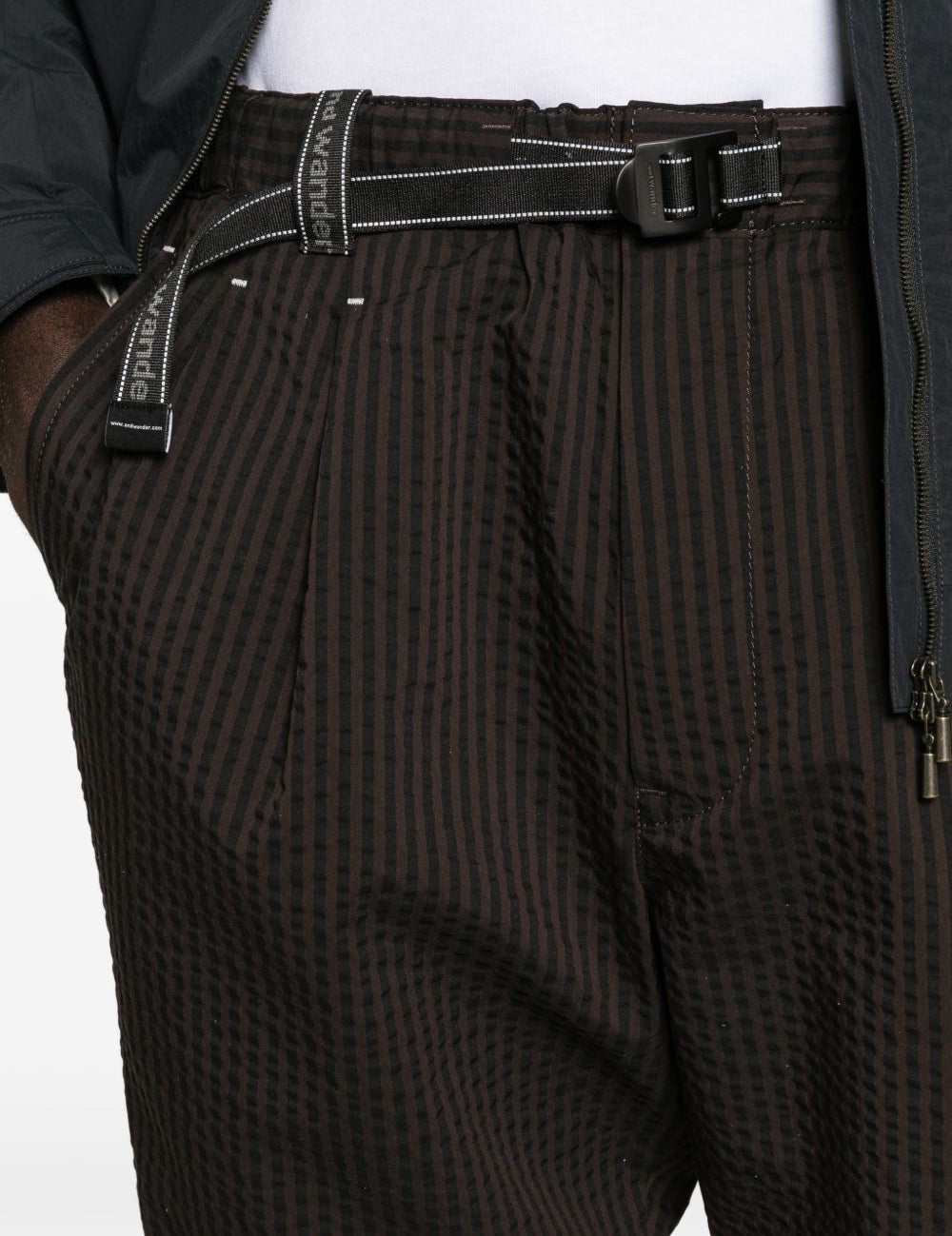 Pantaloni a righe in marrone and Wander - uomo 