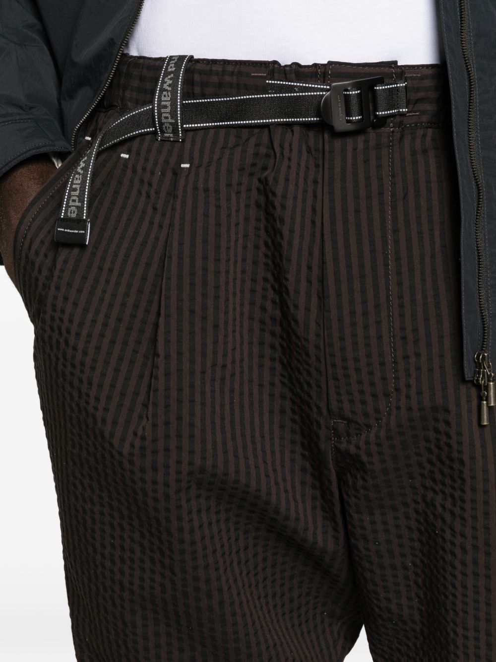 Pantaloni a righe in marrone and Wander - uomo 
