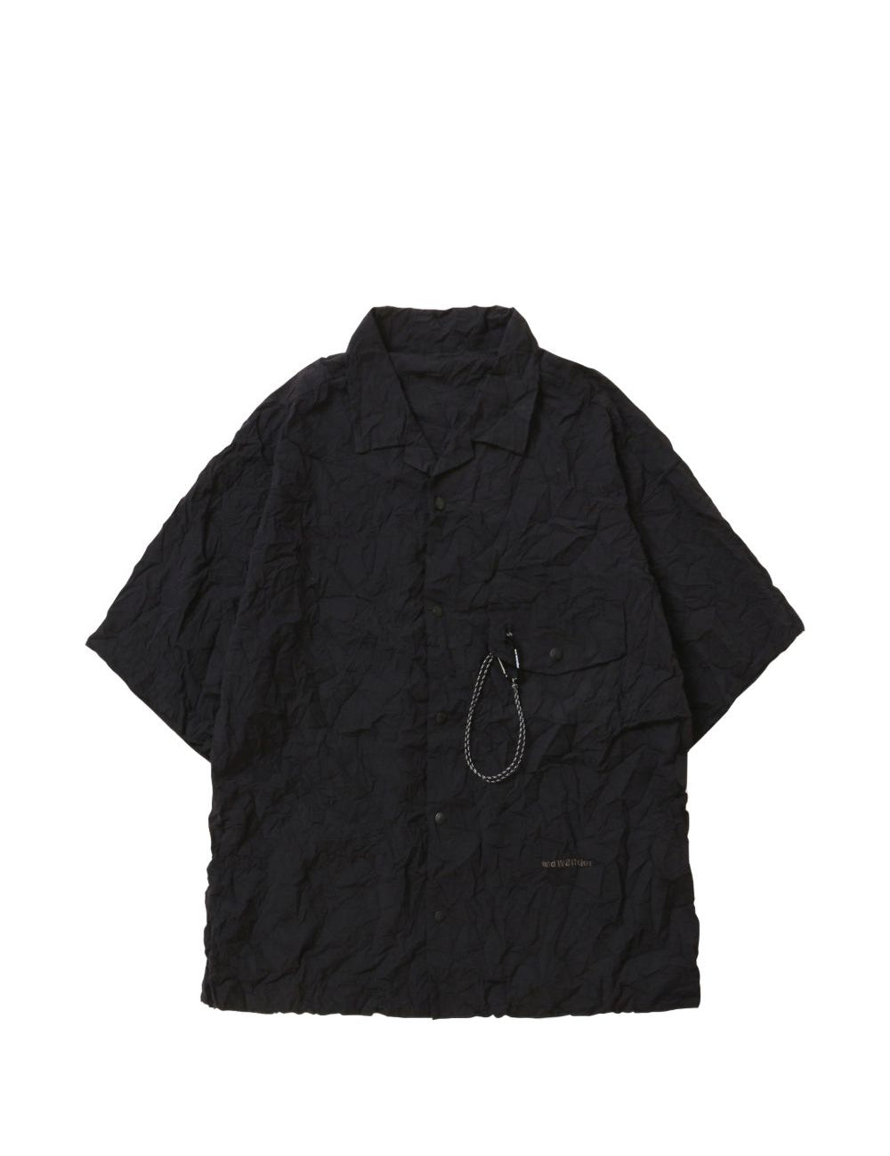 Camicia a maniche corte con tasca in nero And wander - uomo 