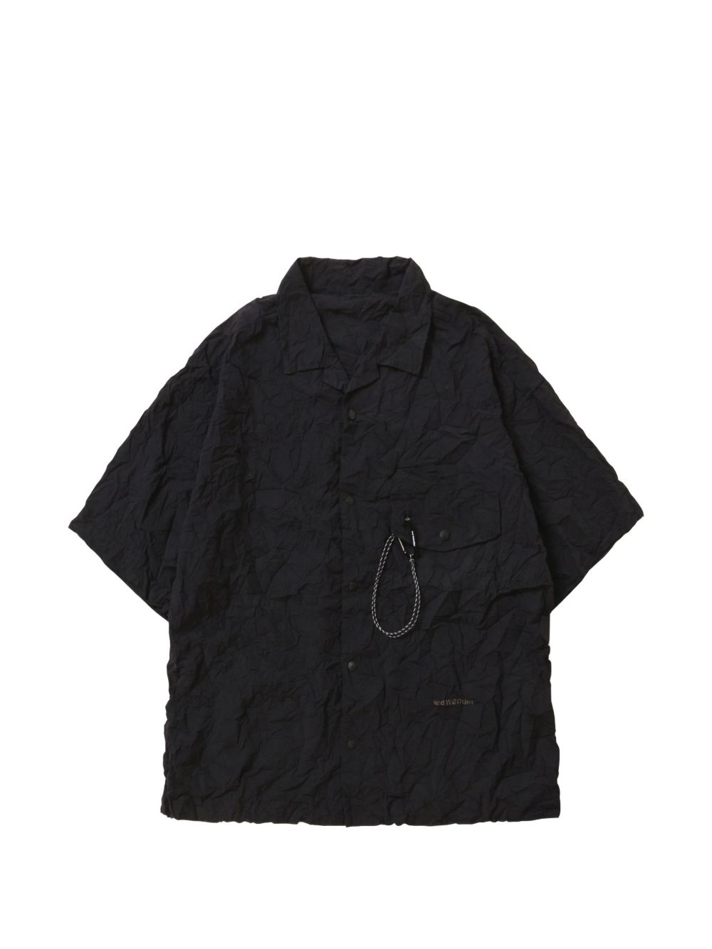 Camicia a maniche corte con tasca in nero And wander - uomo 