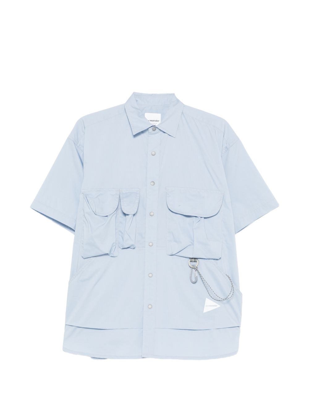 Camicia a maniche corte con tasche in celeste And wander - uomo 