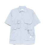 Camicia a maniche corte con tasche in celeste And wander - uomo 