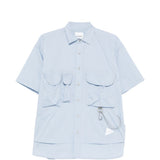 Camicia a maniche corte con tasche in celeste And wander - uomo 