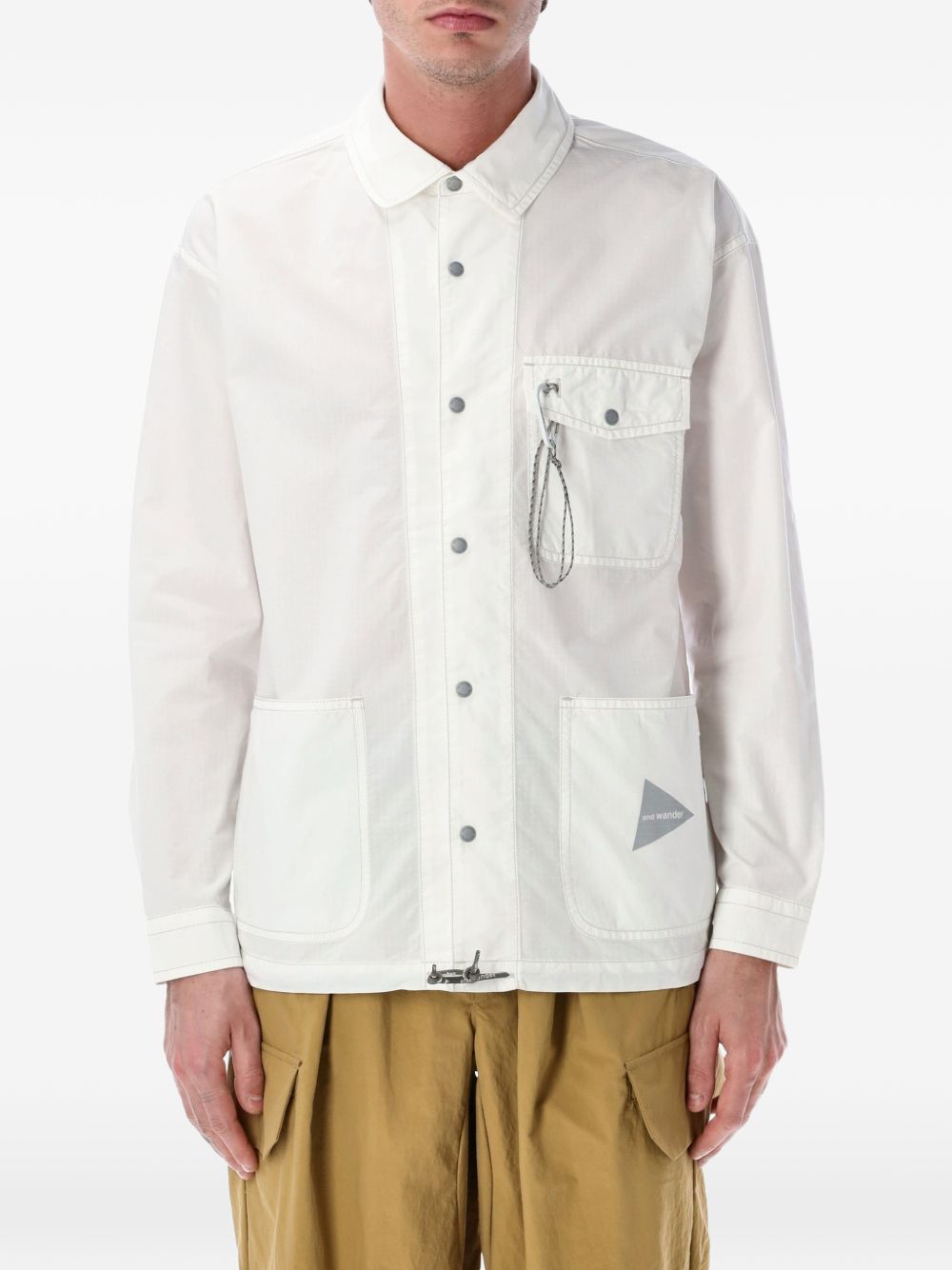 Giacca-camicia con tasche in bianco And wander - uomo 