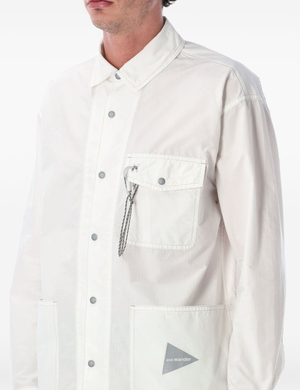 Giacca-camicia con tasche in bianco And wander - uomo 
