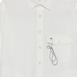 Camicia a maniche corte con moschettone in bainco And wander - uomo 