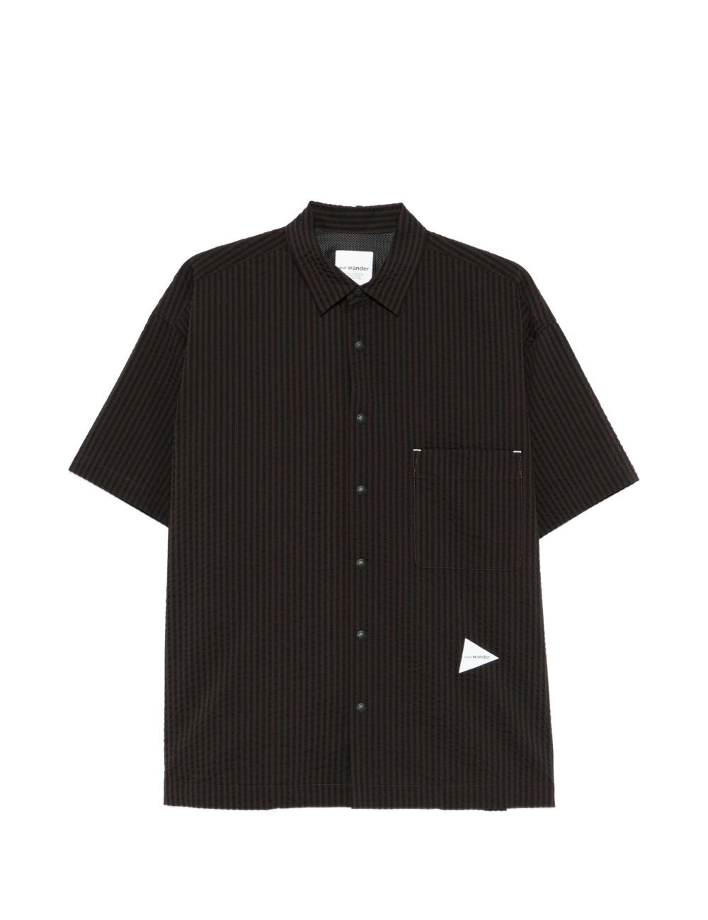 Camicia a righe in nero And wander - uomo 