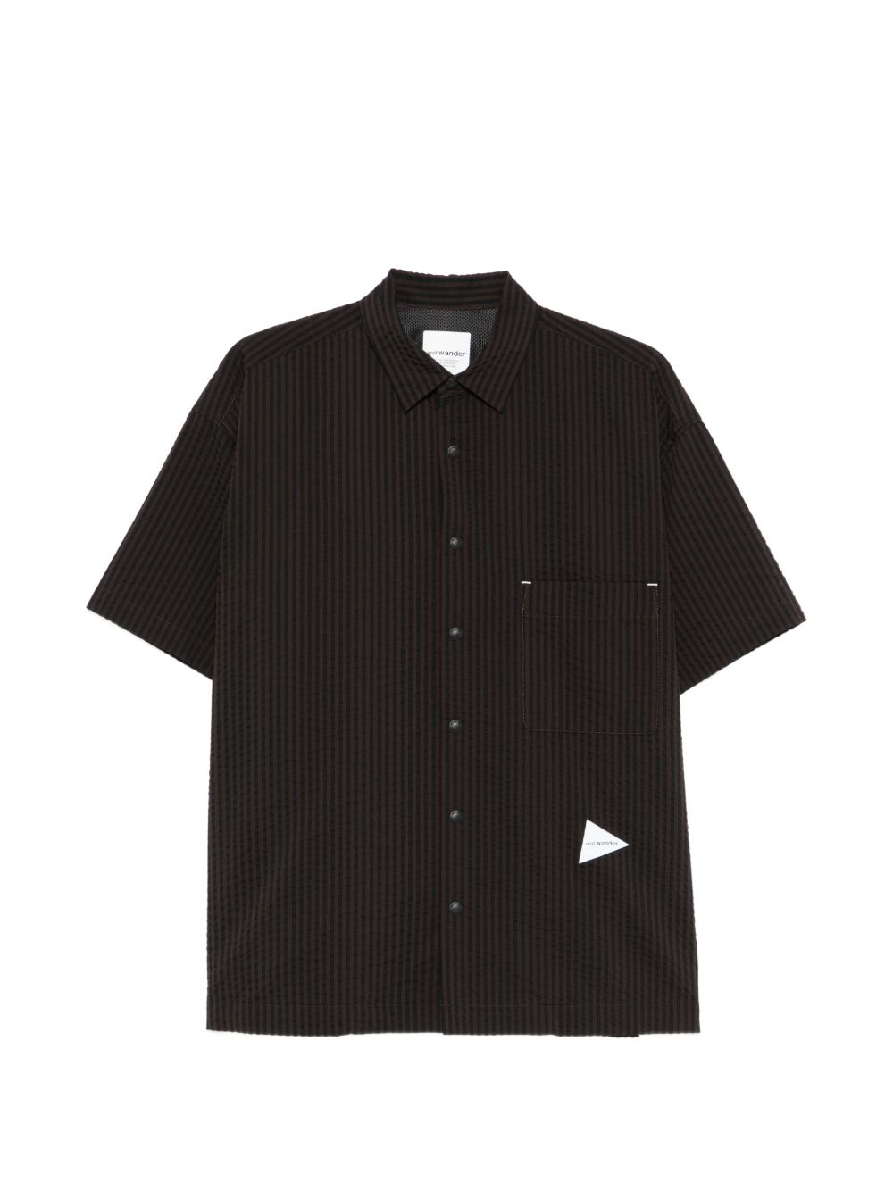 Camicia a righe in nero And wander - uomo 
