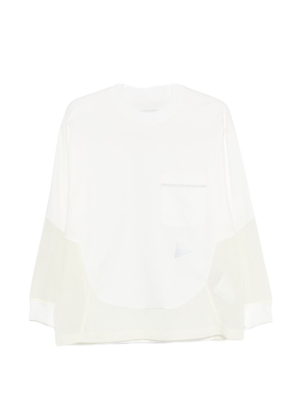 T-shirt a maniche lunghe con tasca in bianco And wander - uomo 