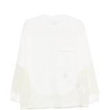 T-shirt a maniche lunghe con tasca in bianco And wander - uomo 