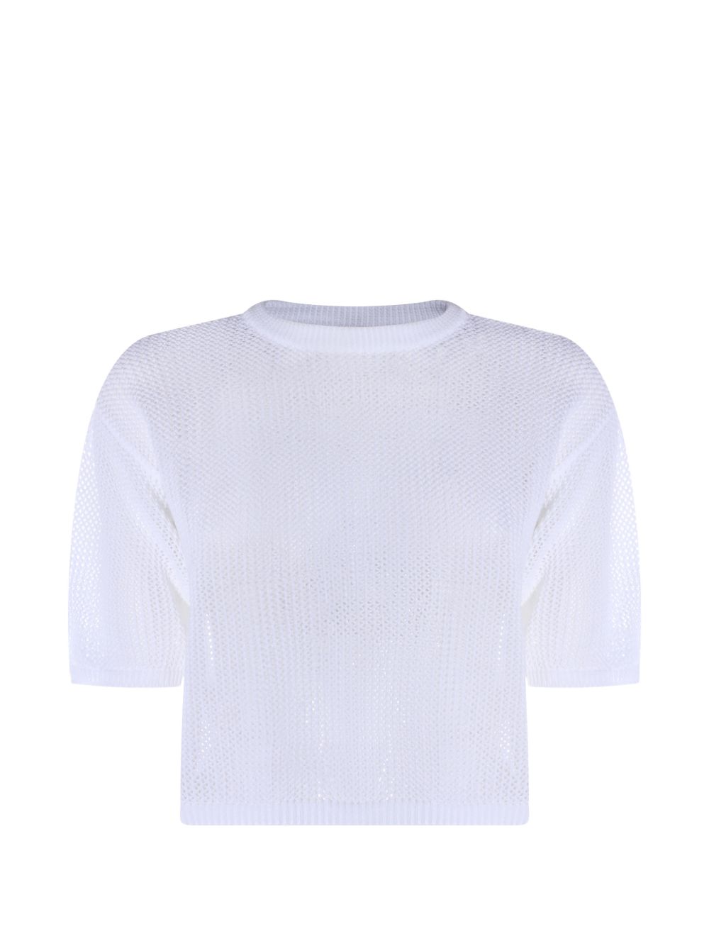 Top crop in maglia papavero in bianco Antonelli - donna 