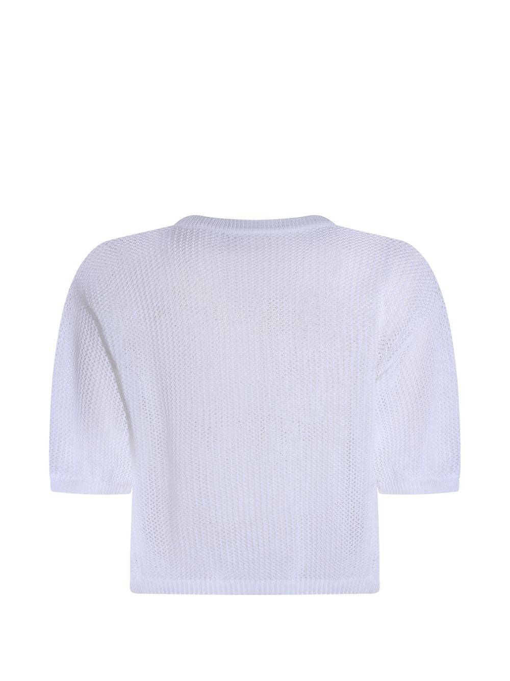 Top crop in maglia papavero in bianco Antonelli - donna 
