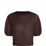 Top crop papavero in nero Antonelli - donna 