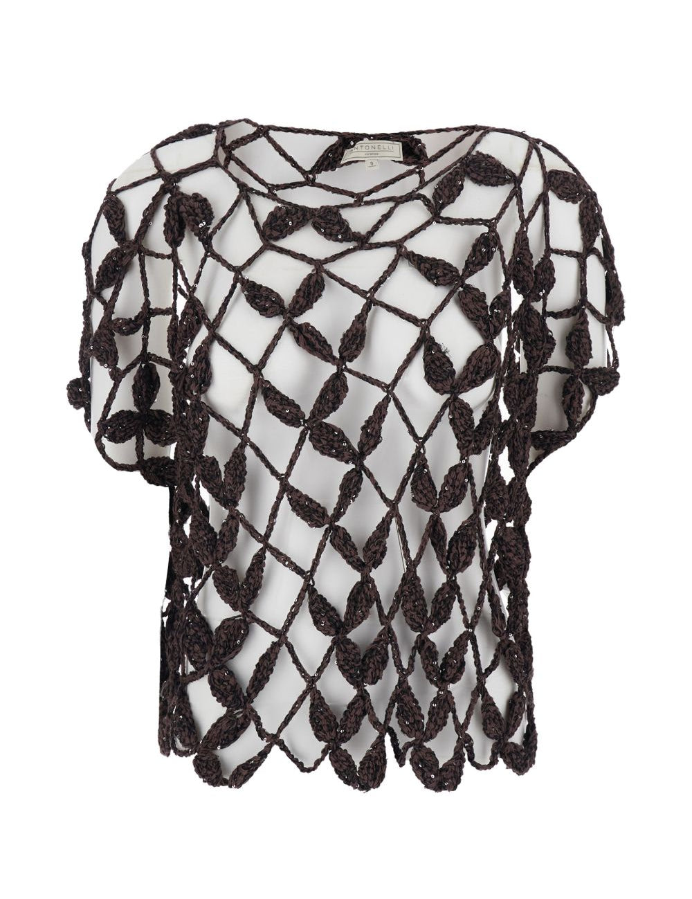 Top all'uncinetto in marrone Antonelli - donna 