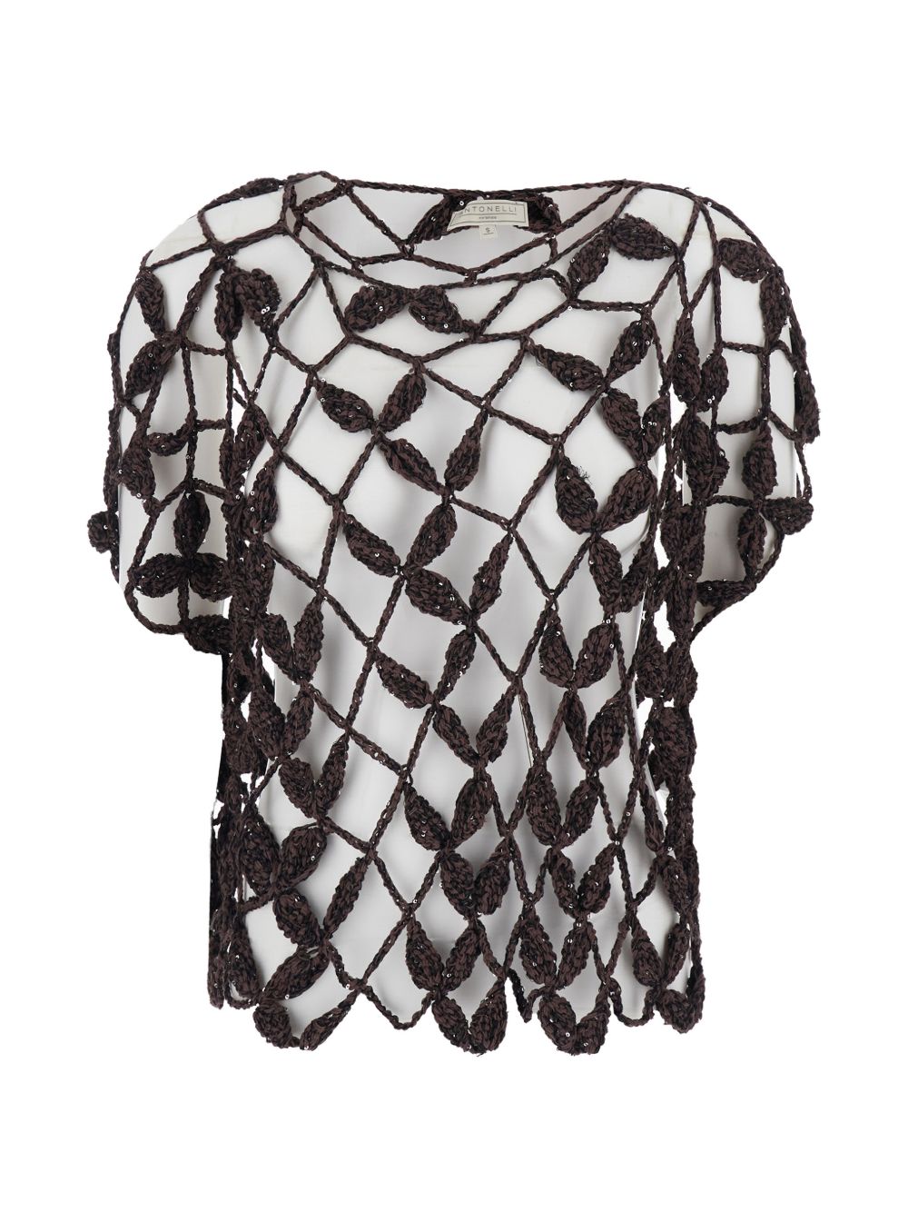 Top all'uncinetto in marrone Antonelli - donna 