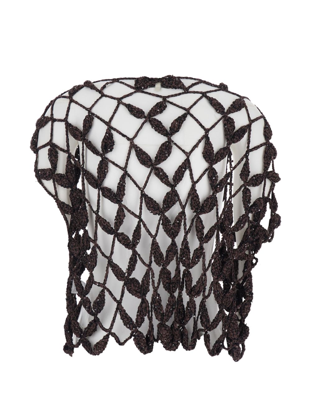Top all'uncinetto in marrone Antonelli - donna 