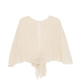 Top christian con nodo a cravatta in beige Antonelli - donna 