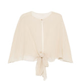 Top christian con nodo a cravatta in beige Antonelli - donna 