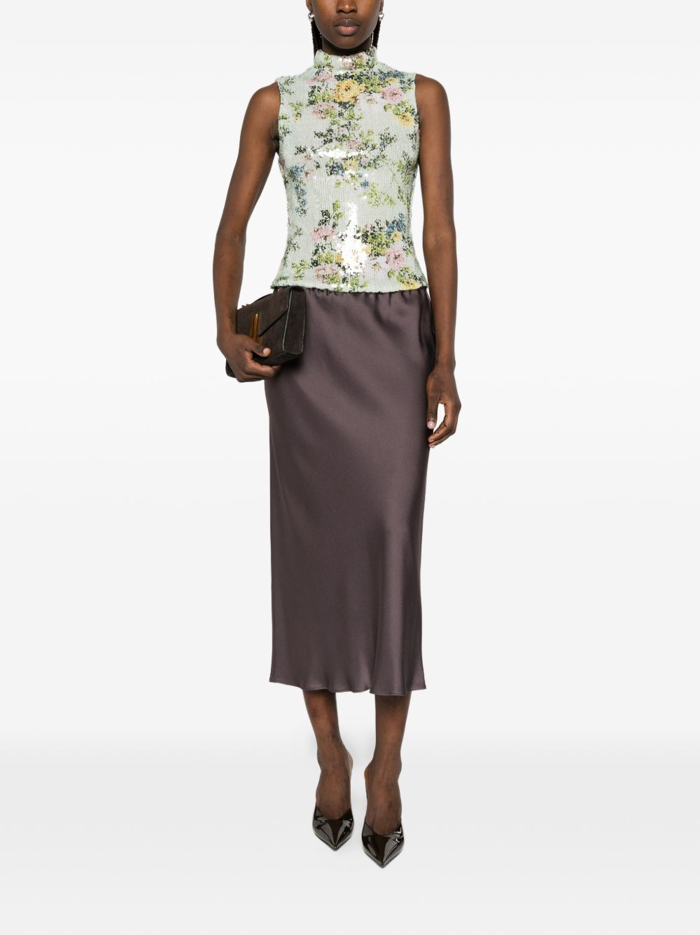 Gonna midi Orinoco con elastico in vita in viola Antonelli - donna 