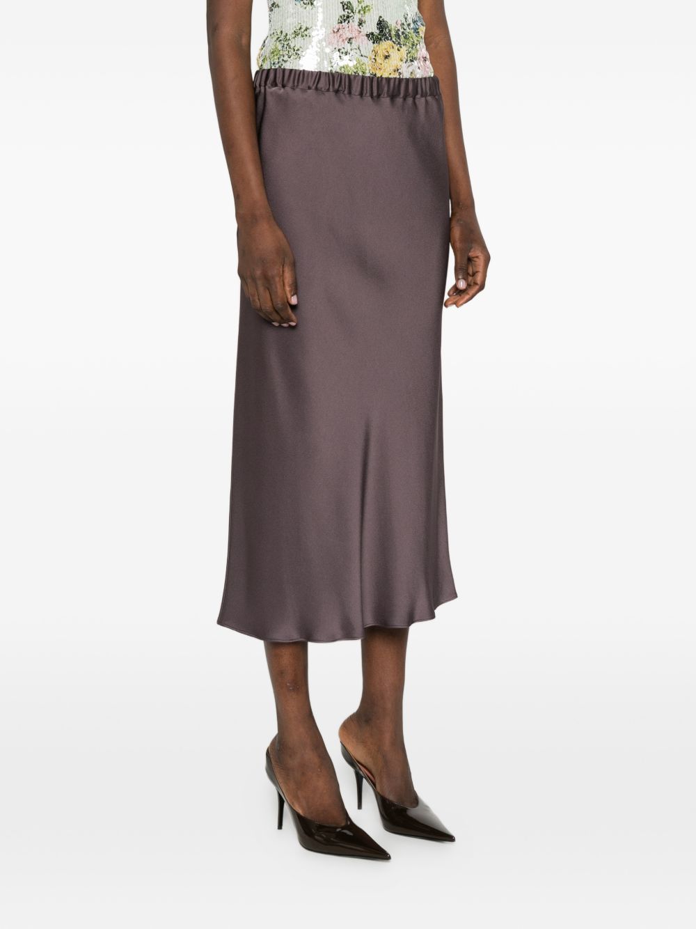 Gonna midi Orinoco con elastico in vita in viola Antonelli - donna 