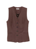 Jesi button-up waistcoat in Antonelli brown - women