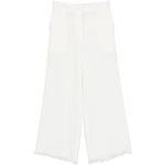 Pantaloni con orlo sfilinacciato in bianco Antonelli - donna 