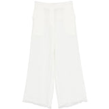 Pantaloni con orlo sfilinacciato in bianco Antonelli - donna 